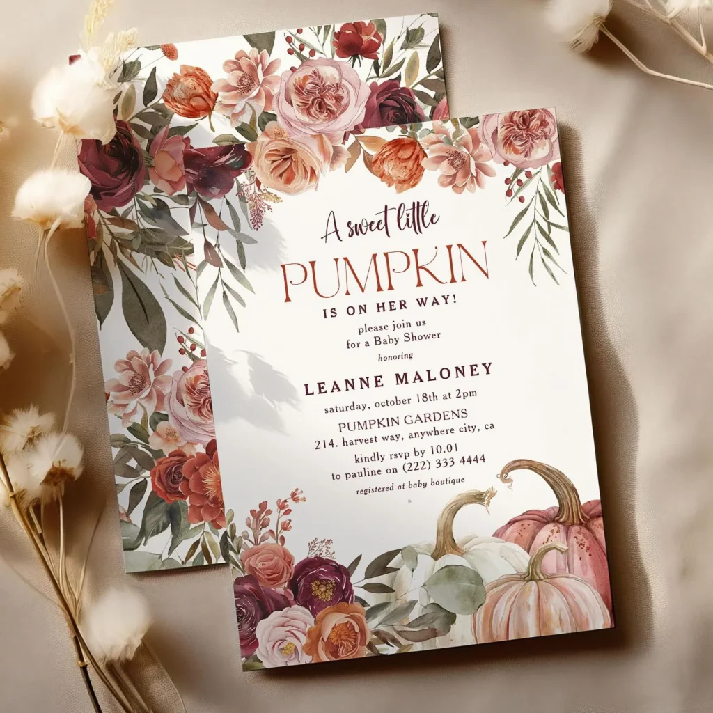 fall baby shower invitation